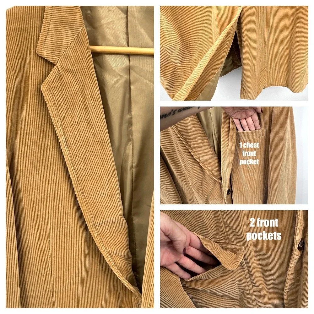 Vintage The Corduroy Collection Mens Sport Coat 46XT‎ Wide Wale Academia Preppy